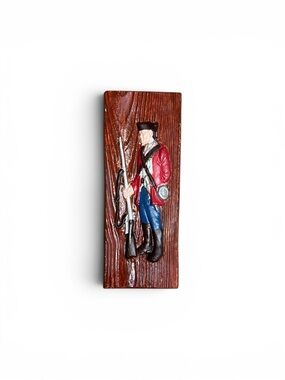 Vintage Mid Century Civil War American Revolutionary War Soldier Chalkware 14”